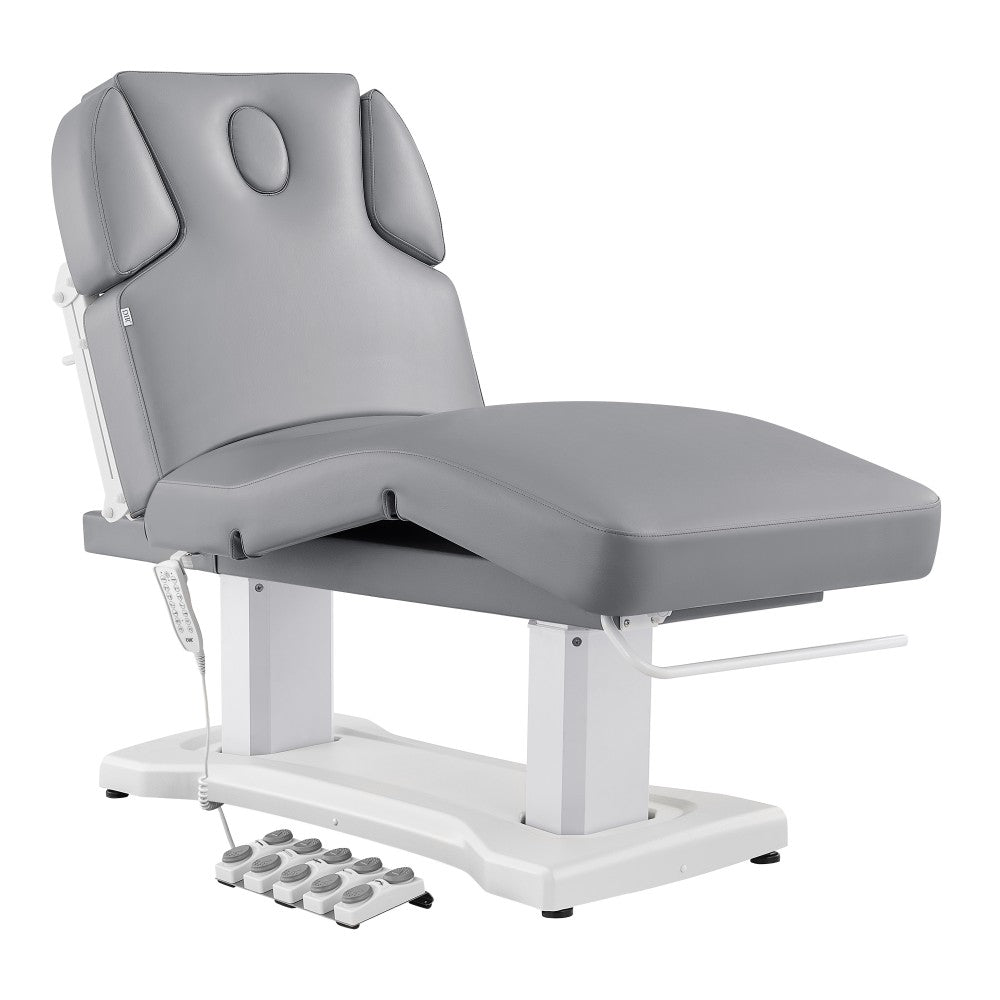 Gray Tranquility 4 Motors Electric Medical Spa Treatment Table with adjustable features on a white background