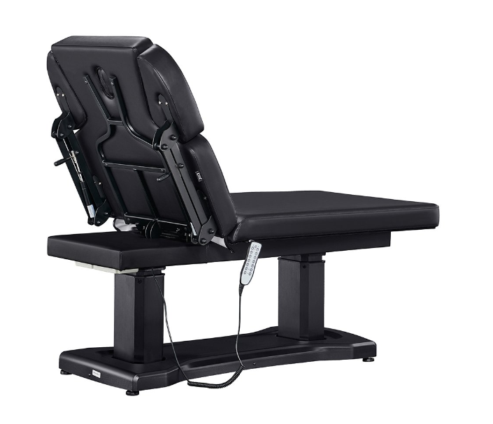 DIR Tranquility 4 Motors electric medical spa table, black, shown from the back.