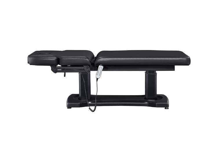 DIR Tranquility 4 Motors Electric Spa Table with remote control on white background.
