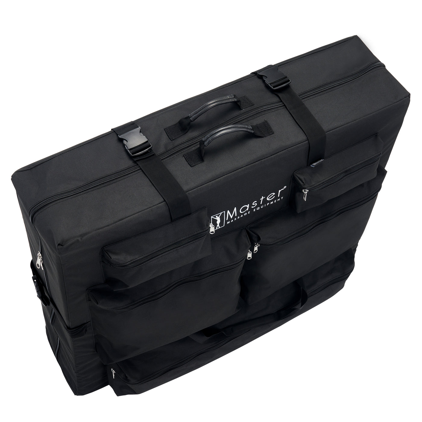 Black carrying case with 'Master' logo on a white background