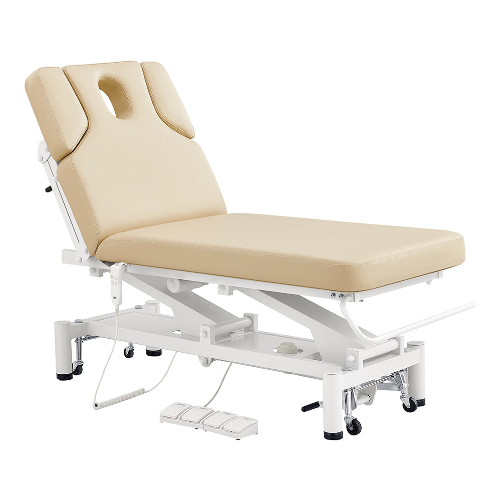 Beige VitalEarth Spa Wellness Therapy Bed DIR by DIR with headrest and foot pedals.