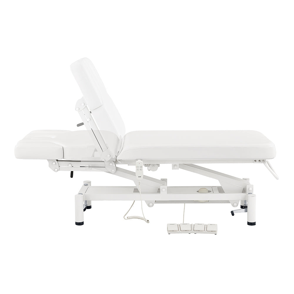 DIR VitalEarth electric spa bed with raised backrest and remote control.