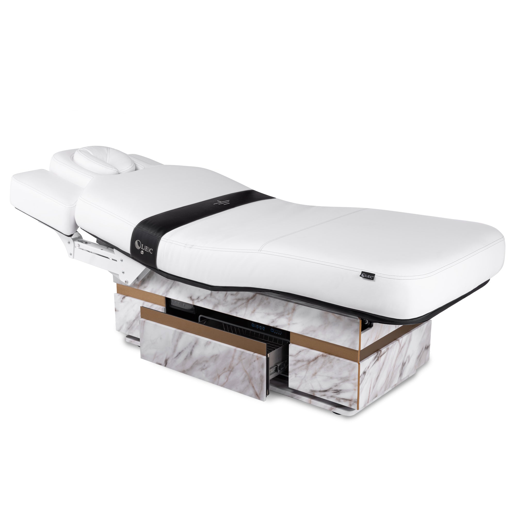 Living Earth Crafts Alhambra Multi-Purpose Treatment Table with warming drawer on a white background