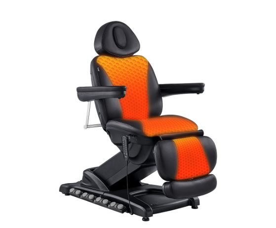 Apollo II Electric Beauty Bed with Thermo Heat by DIR featuring orange cushioning.