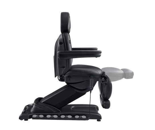 DIR Apollo II Electric Beauty Bed with Thermo Heat, armrests, leg support, side view.