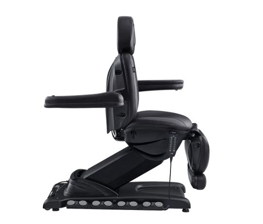 Apollo II Electric Beauty Bed with Thermo Heat by DIR, side view with armrests and headrest.
