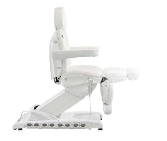 DIR Apollo II electric beauty bed with armrests, leg support, and remote control.
