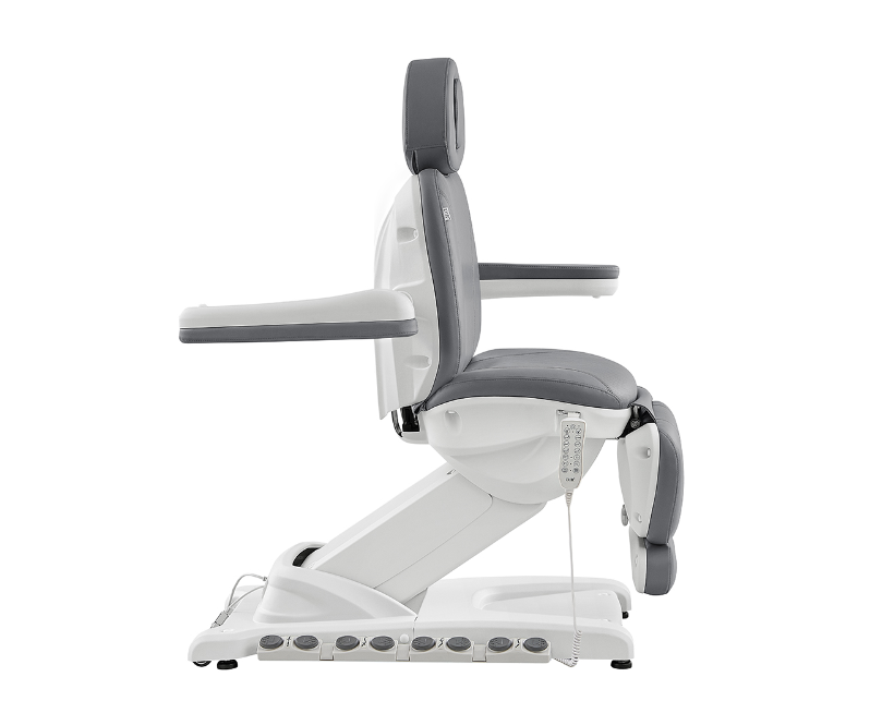 Apollo II Electric Beauty Bed with Thermo Heat by DIR, gray/white, remote controlled, side view.