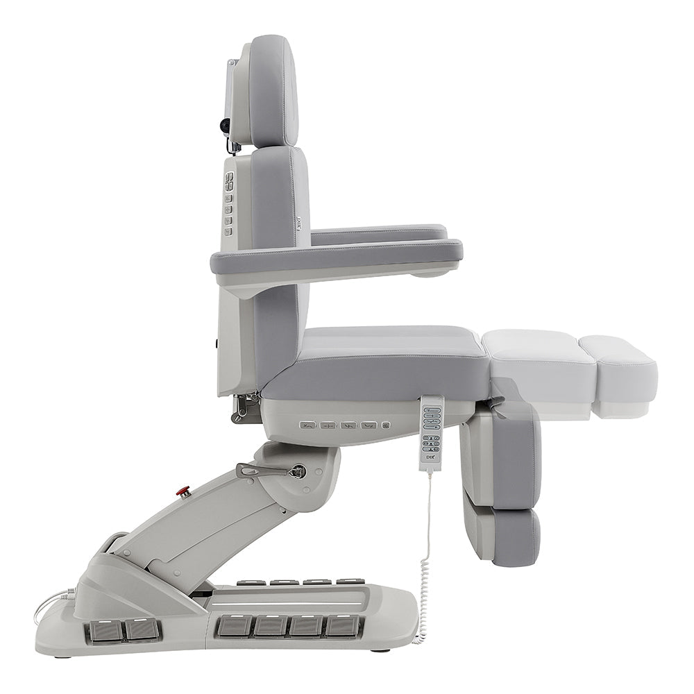 DIR Aurora Medical Spa Table, 4 motors, with hand & foot controls shown partially reclined.