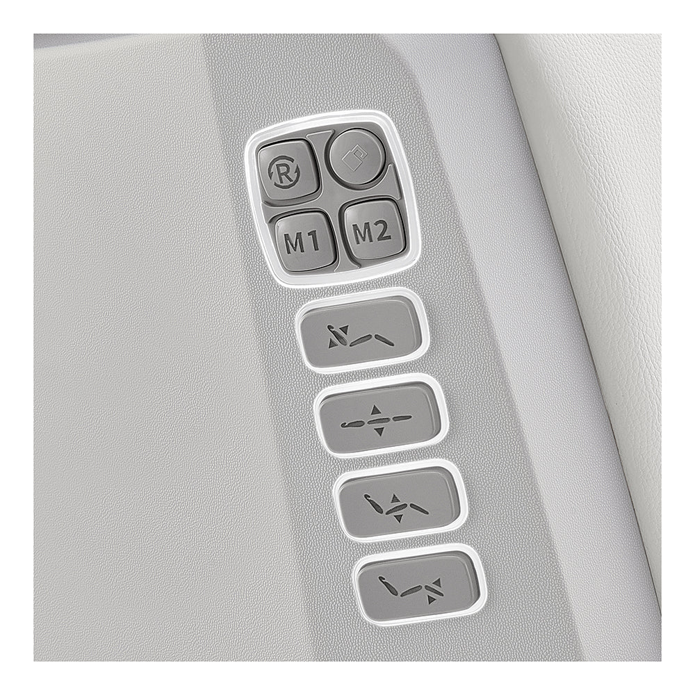 Close-up of seat control buttons on DIR Aurora Medical Spa Table with 4 motors.