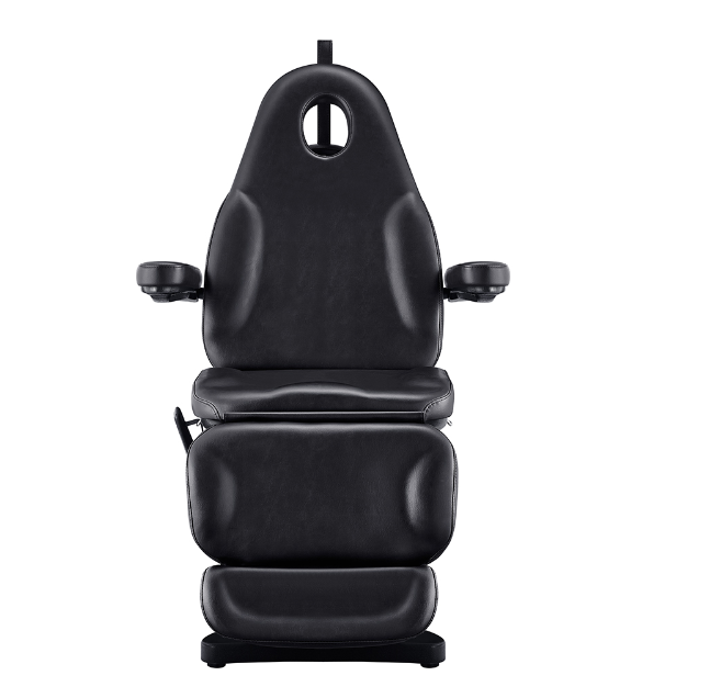 Bellucci Electrical Facial Bed DIR by DIR—black with armrests, footrest, and head support.