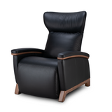 Svago The Motion Mastery Lounge Chair Carbon Leather and Natural Wood