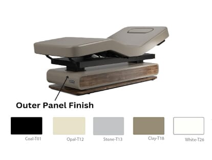 Oakworks Spa BRITTA Master's Collection Table with customizable panel and table options.