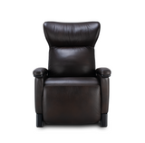 on the front Svago The Motion Mastery Lounge Chair Carbon Leather and Natural Wood