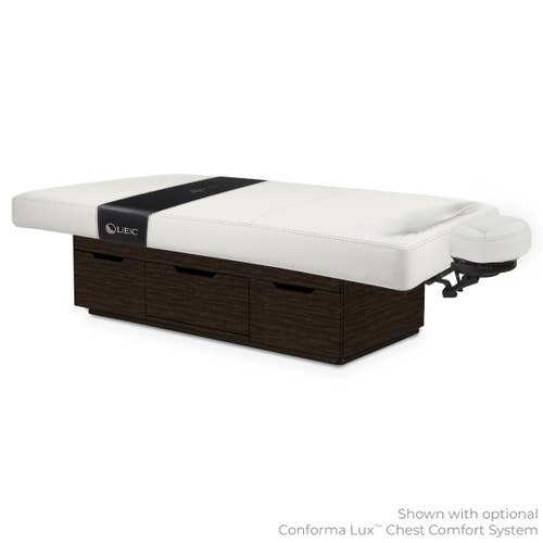 Living Earth Crafts CENTURY CITY dual-pedestal spa table with Strata Cloudfill mattress.