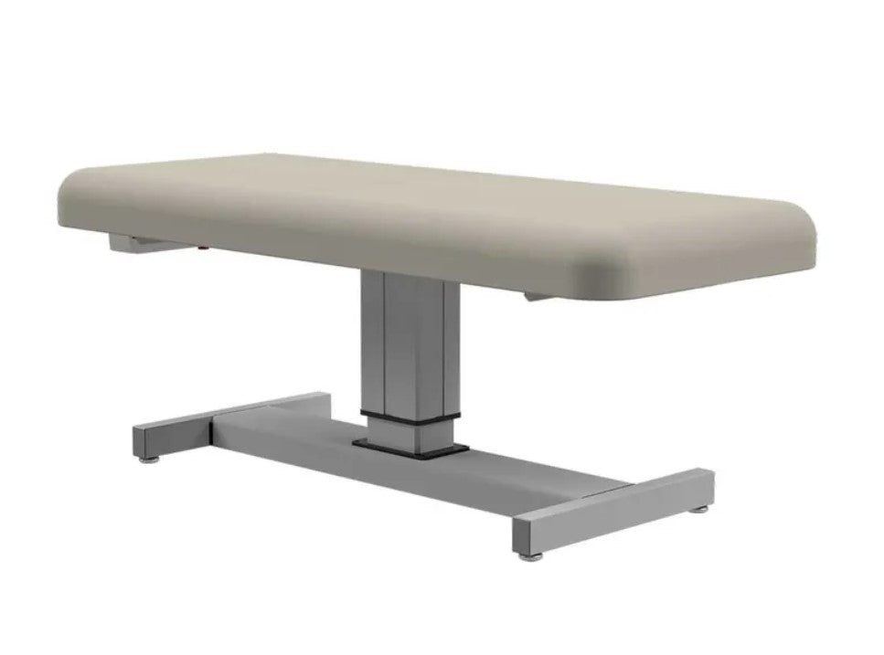 Oakworks COSTA MARINA Electric Lift Table with battery lift and marine-grade padded upholstery.