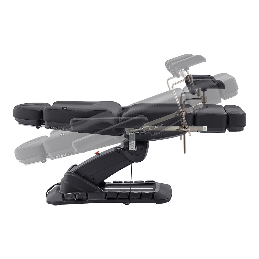 Geneva Exam Table by DIR shown in multiple reclined and upright positions.