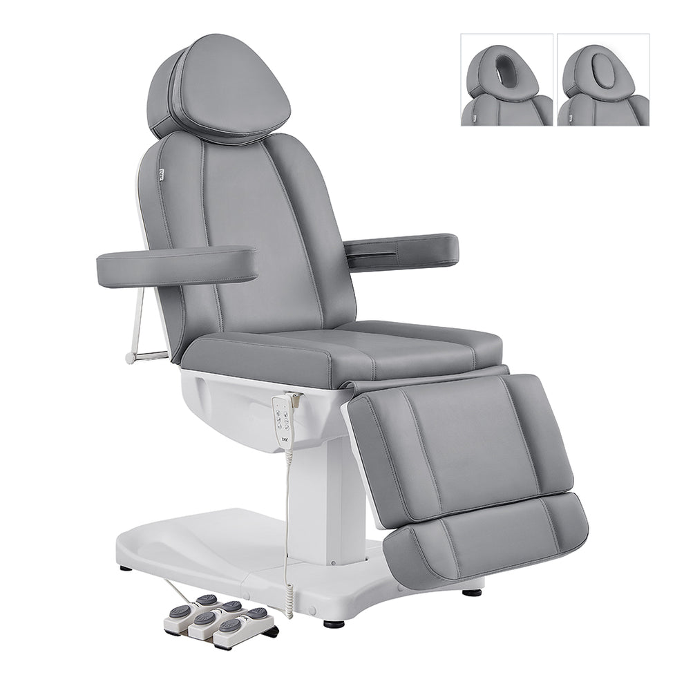 DIR Ink Electric Facial Beauty Bed Chair, gray, adjustable with armrests, footrest, remote.