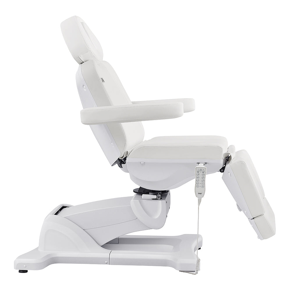 DIR Pavo FACIAL Beauty Bed & Chair in white, fully electric with 4 motors and remote.