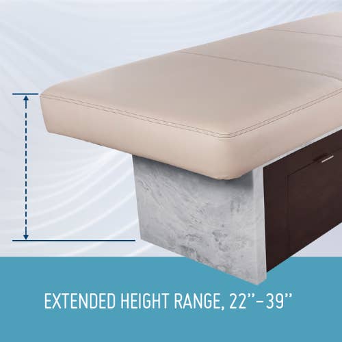 Living Earth Crafts INSIGNIA 2.0 CLASSIC™ Table, height adjusts 22-39", replaceable mattress.