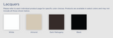 LEC color swatches for lacquers.