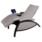 Living Earth Crafts Mind-Sync 2.0™ lounger with tablet, headphones, and stress relief features.