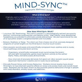 Flyer highlights stress reduction benefits of the Living Earth Crafts Mind-Sync 2.0™ Lounger.