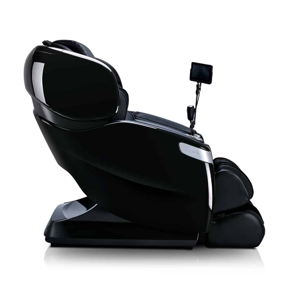 The Ogawa Master Drive AI 2.0 is a luxury 4D massage chair with an armrest touchscreen panel.