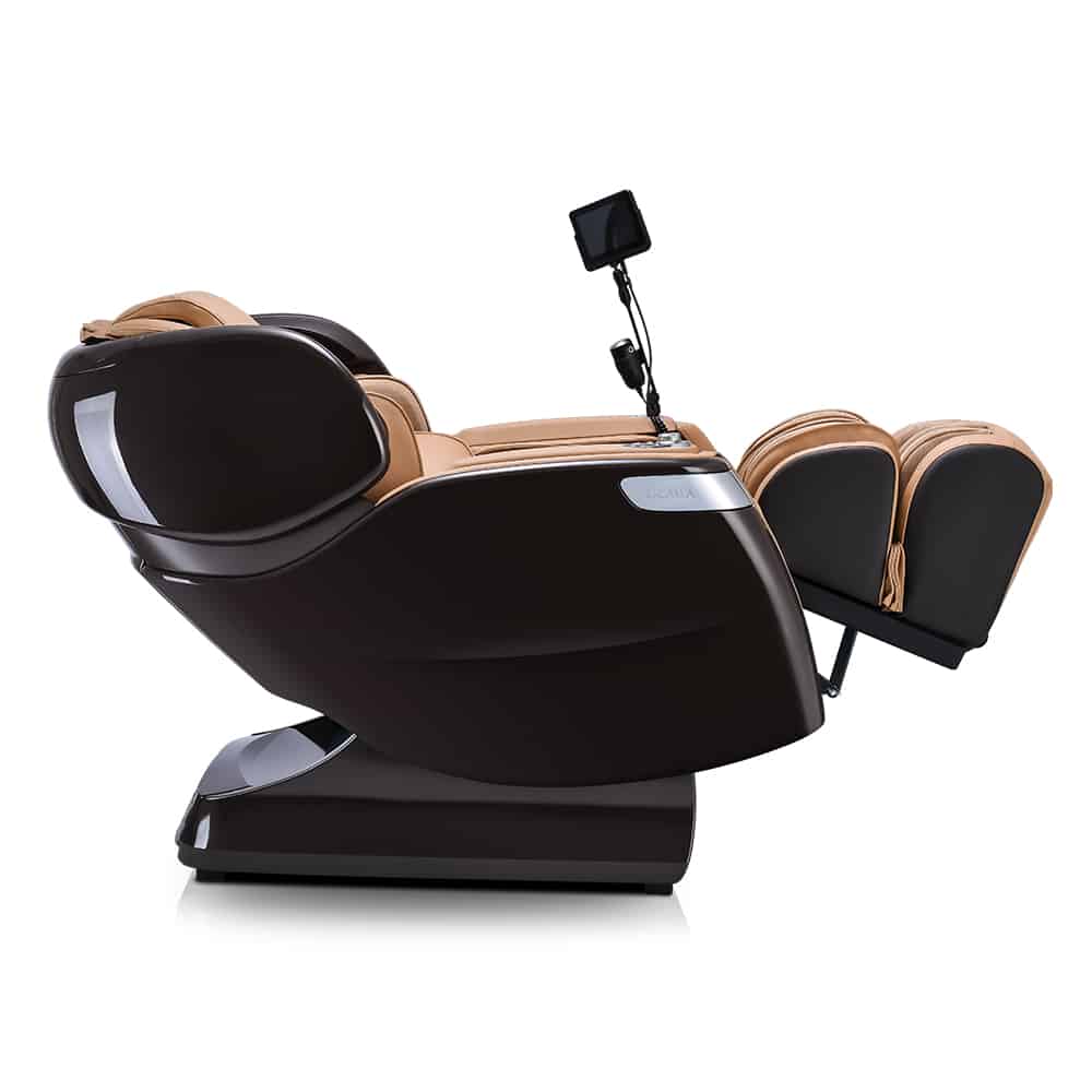 Ogawa Master Drive AI 2.0 massage chair with 4D massage, control screen, and leg supports.