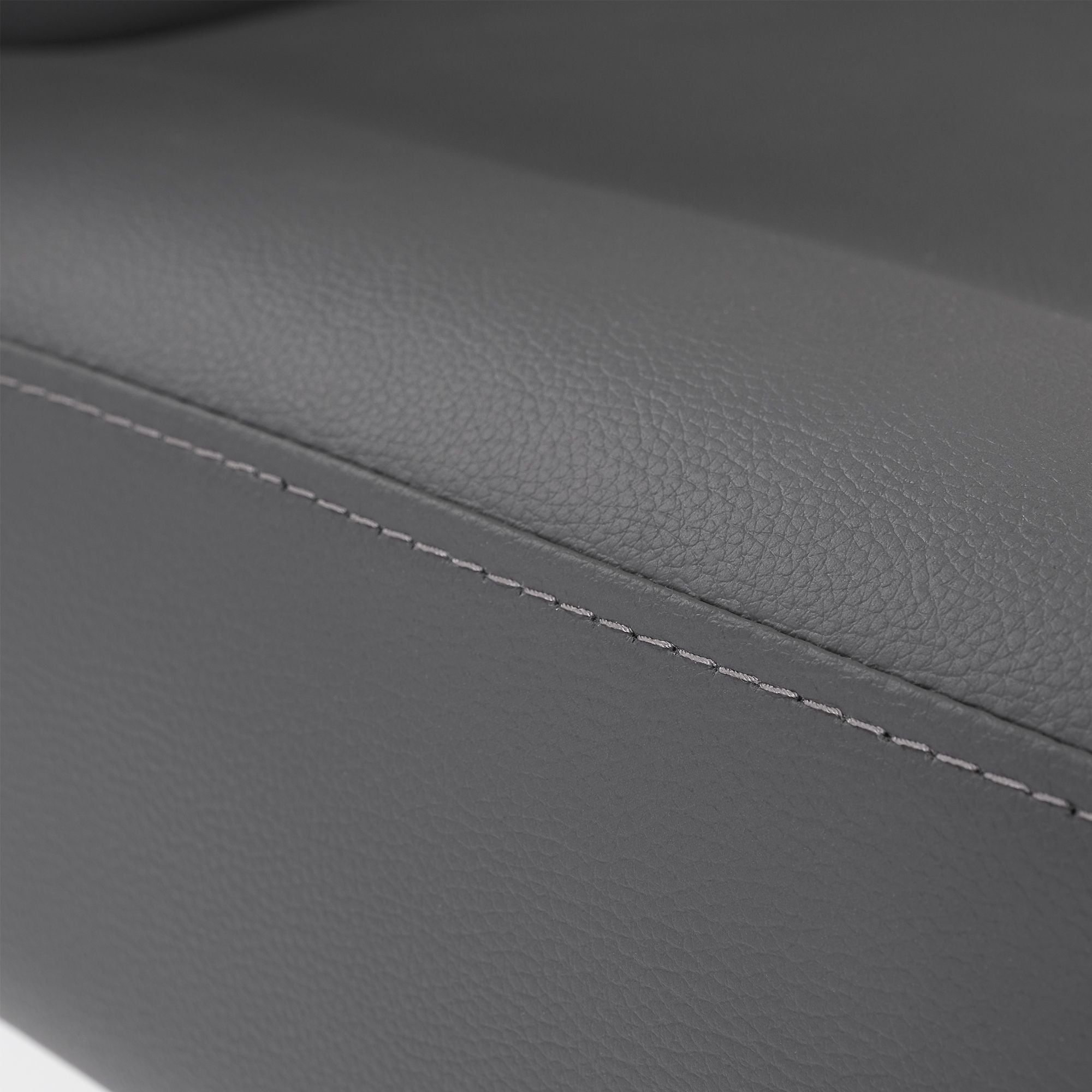 Close-up of Silverfox America 2222BN Electric Massage Table's dark gray faux leather and stitching.