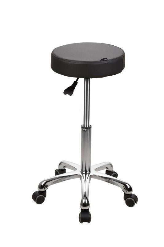 The Silverfox America 1023A Stool offers ergonomic style with a chrome base and wheels.