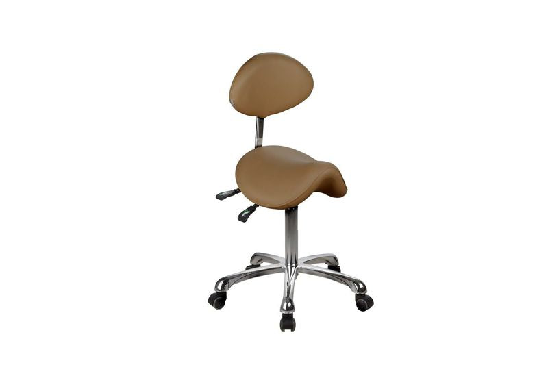 Silverfox America 1025 Stool with backrest and wheels, perfect as a medical spa stool.