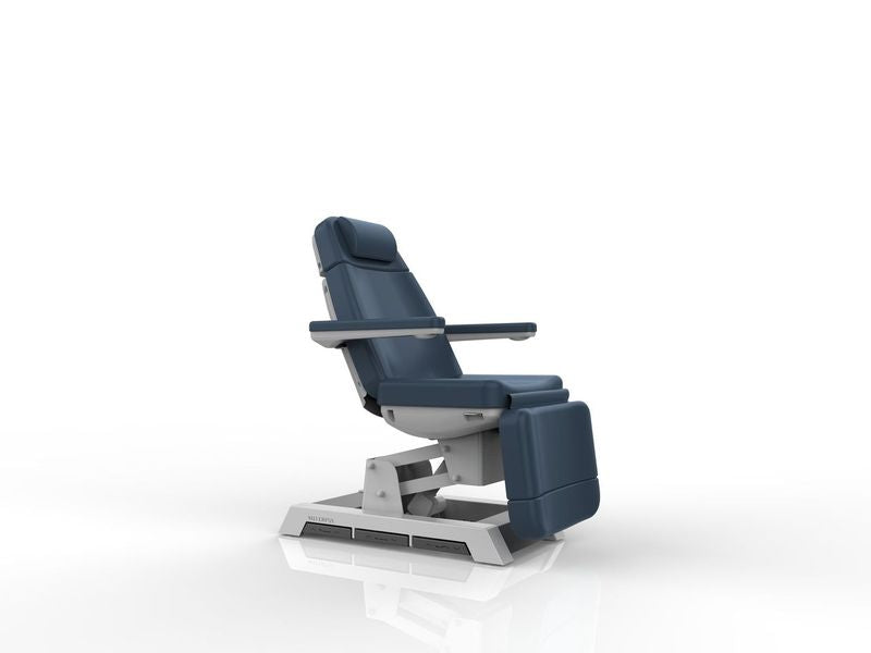Silverfox America 2220D Electric Massage Table in blue and gray on a white background.
