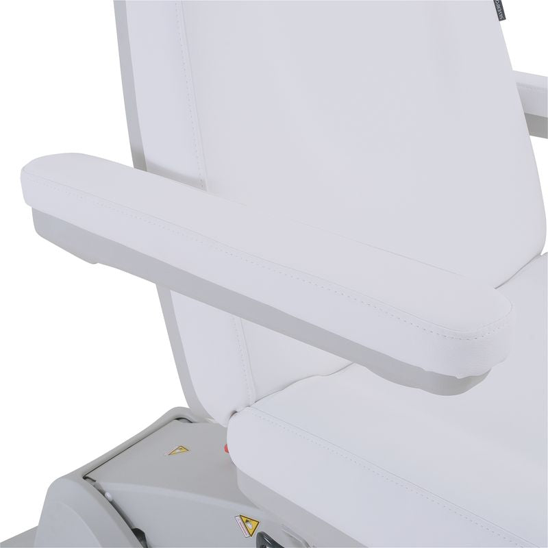 Close-up of Silverfox America 2246BN Electric Massage Chair with padded armrest and seat.