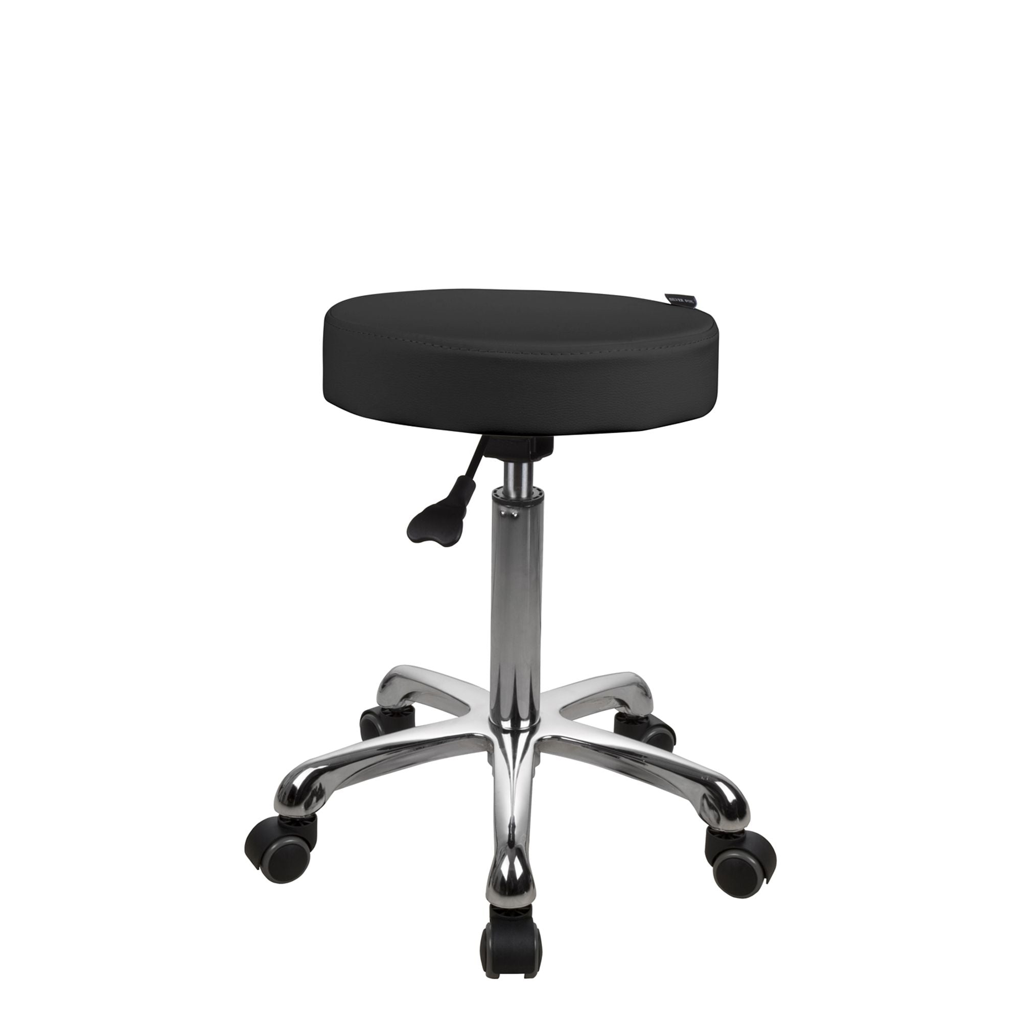 Silverfox America 1023A Stool with chrome base and five caster wheels.