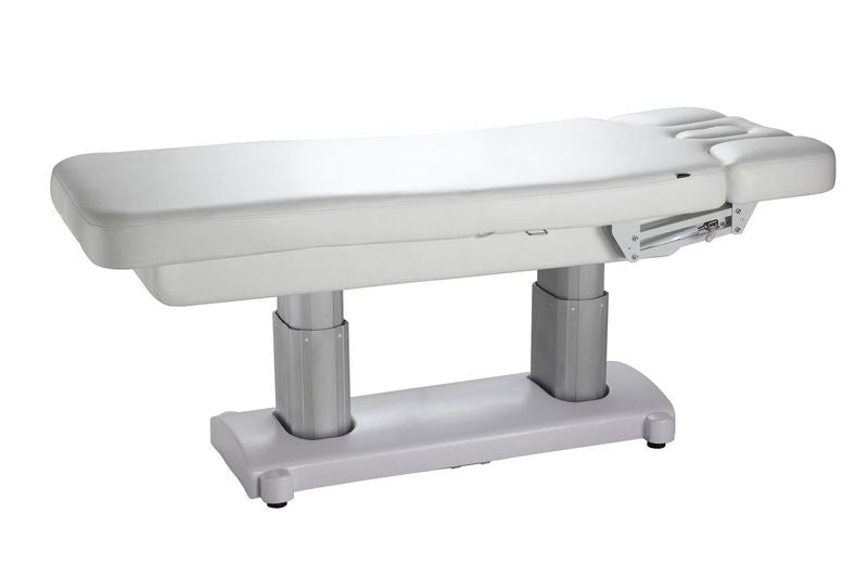 Silverfox America OCILI 2249 Electric Massage Table with padded surface, headrest, and sturdy base.