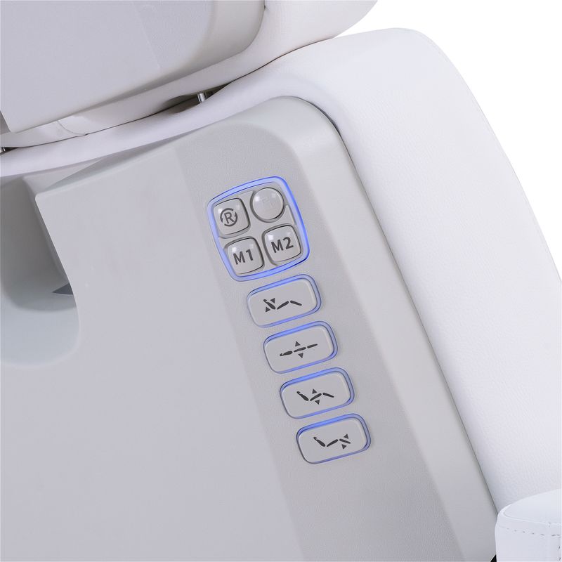 Close-up of control panel on Silverfox America 2246BN electric massage chair with side buttons.