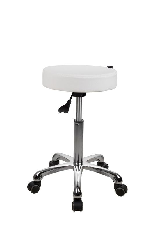 Silverfox America 1023A Stool with chrome base and five caster wheels.