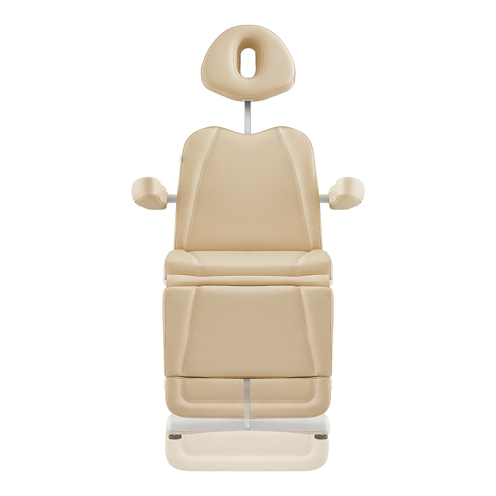 Pavo FACIAL Beauty Bed & Chair by DIR in beige, fully electric with 4 motors.
