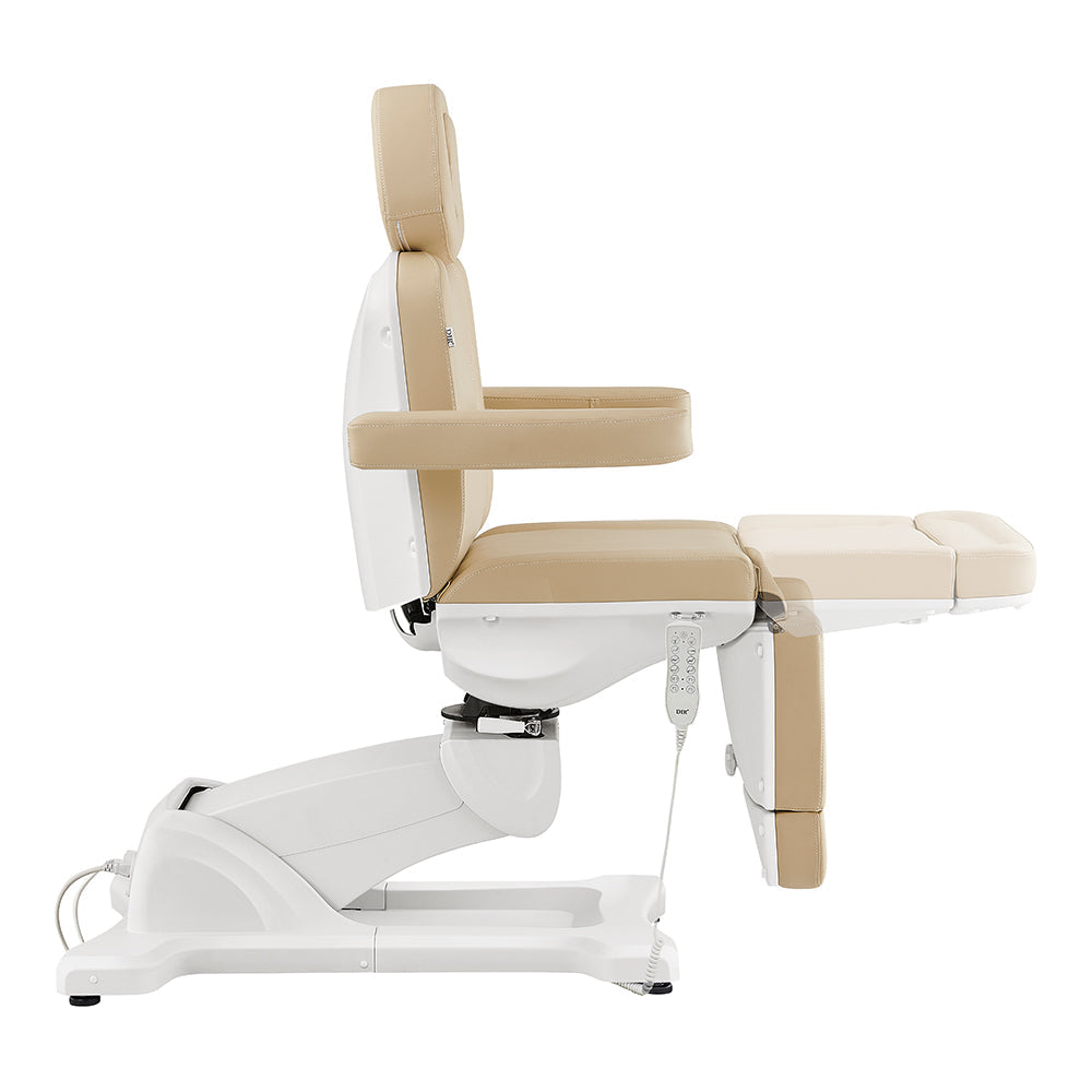 DIR Pavo FACIAL Beauty Bed in beige, electric with 4 motors and adjustable armrests.