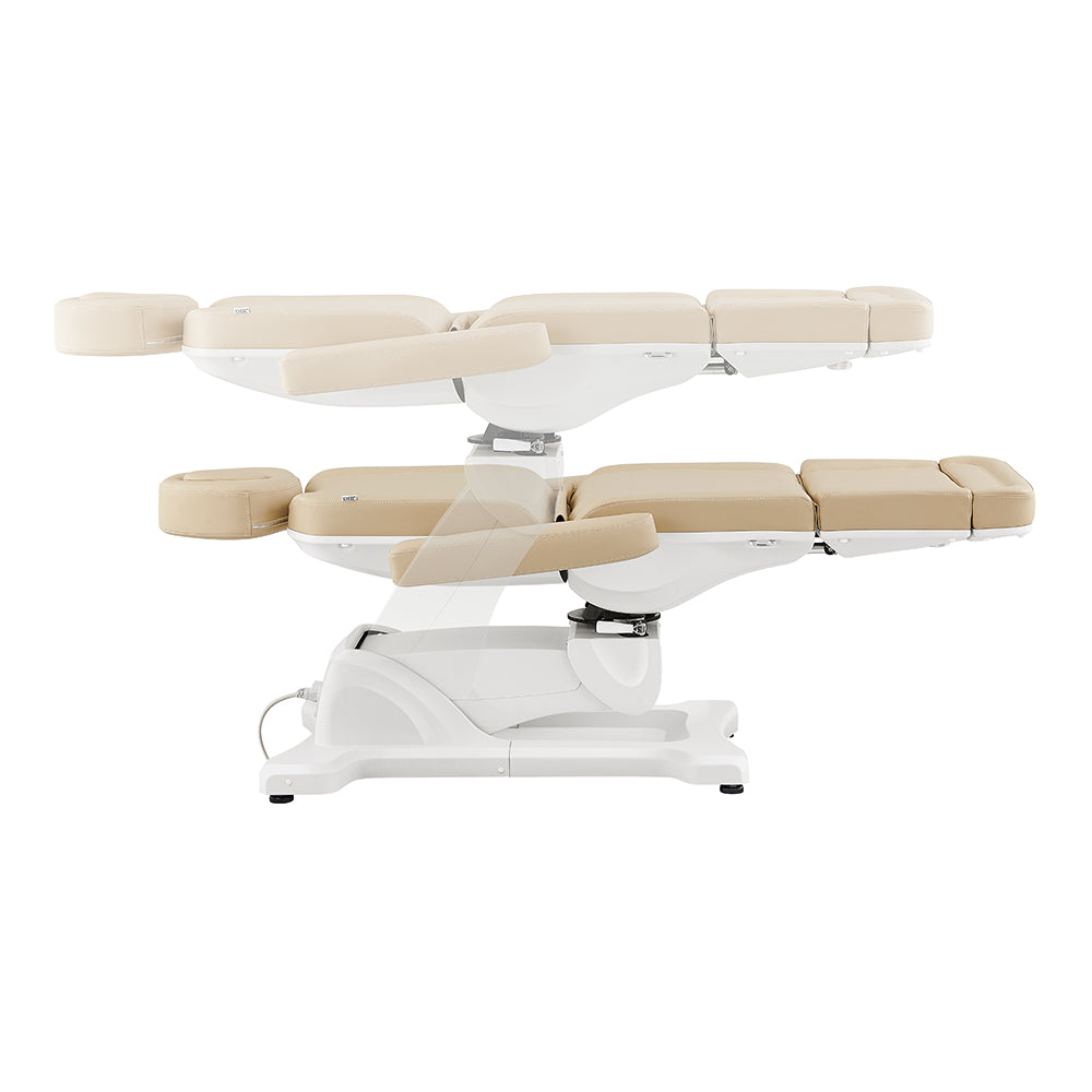 DIR Pavo Beige Electric Facial Bed & Chair—4 motors, comfy, adjustable, two reclined positions.