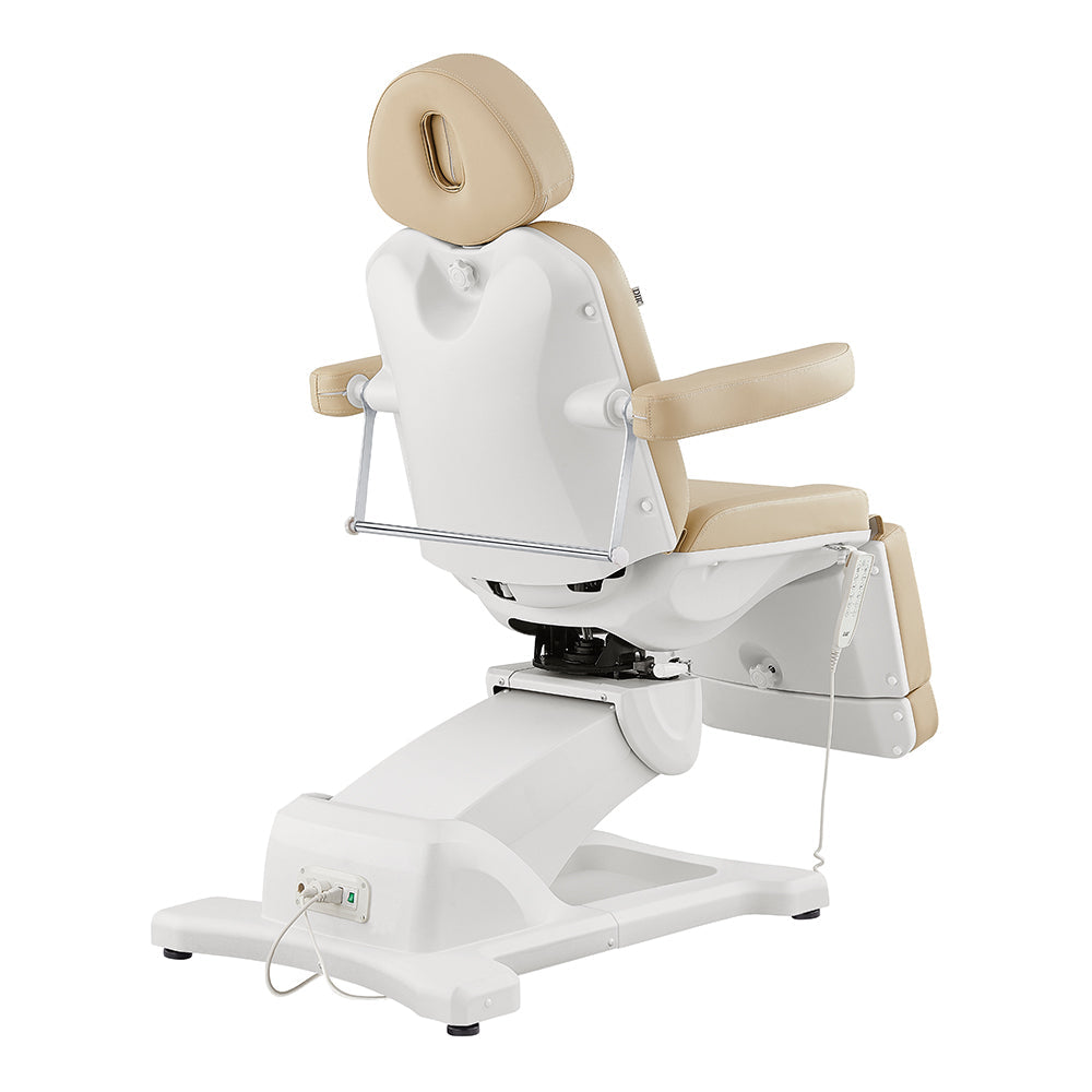 DIR Pavo FACIAL Beauty Bed & Chair in Beige, fully electric with 4 motors, rear view.