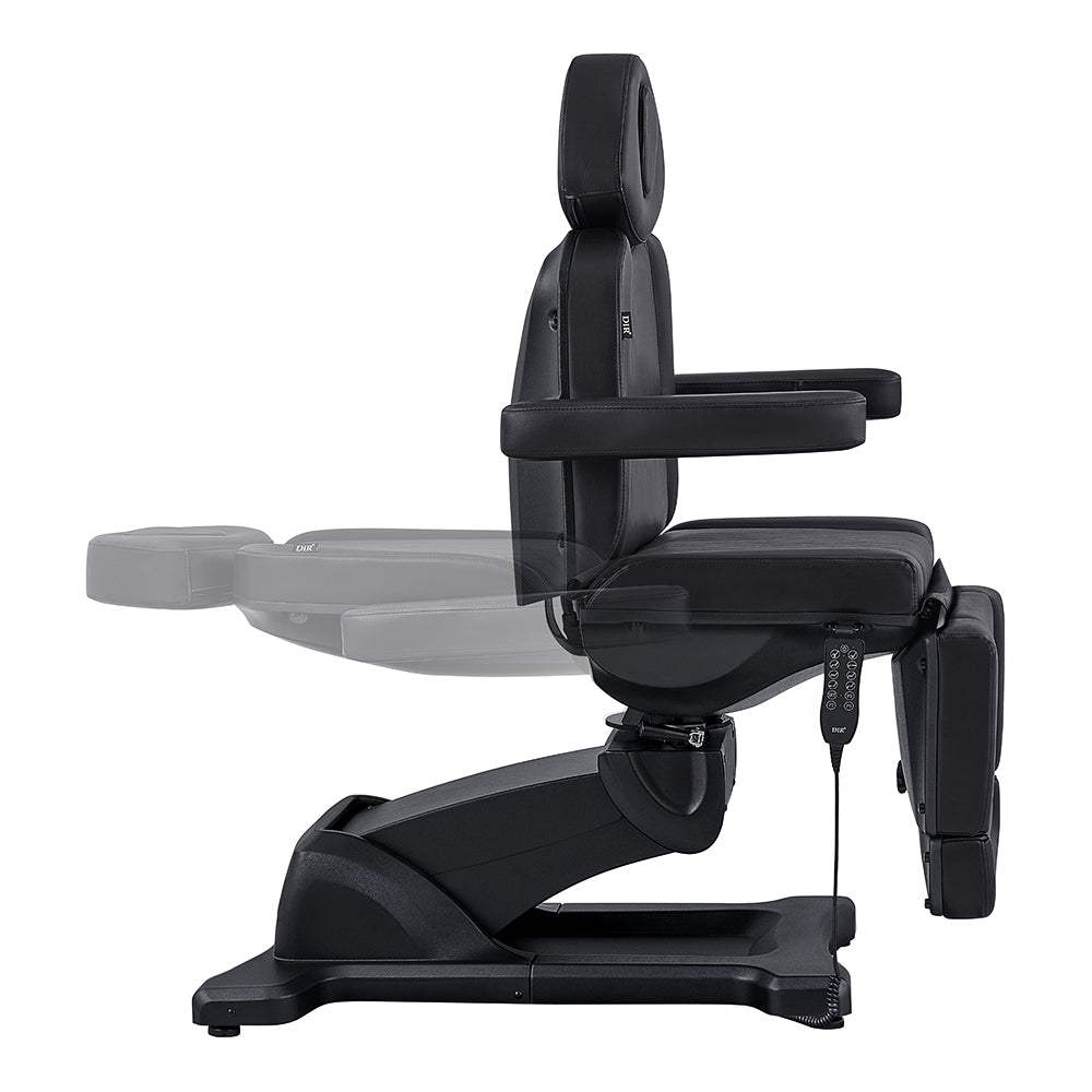 DIR Pavo FACIAL Beauty Bed & Chair in black, full electrical, 4 motors, adjustable and reclining.