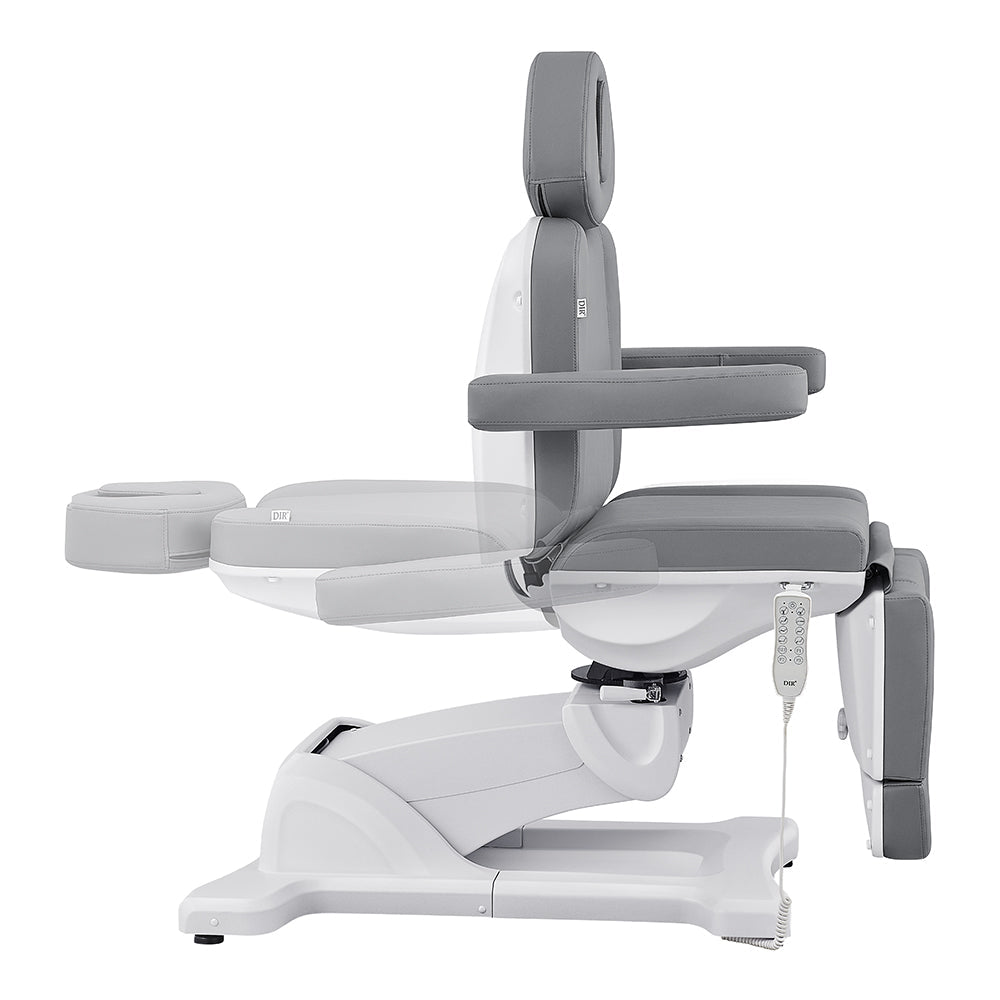 DIR Pavo FACIAL Beauty Bed & Chair in Gray, fully electric with 4 motors and remote control.