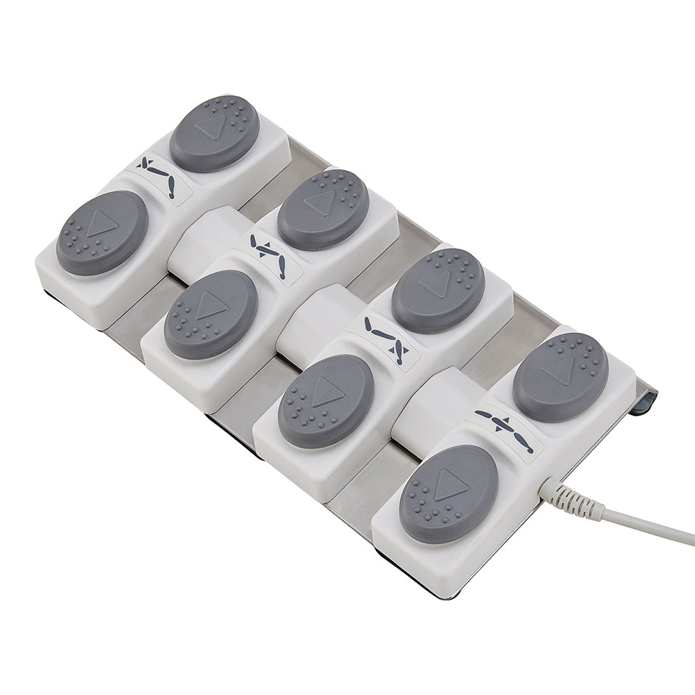 Foot-operated power strip, ideal for DIR Pavo FACIAL Beauty Bed & Chair in Gray, full electric.