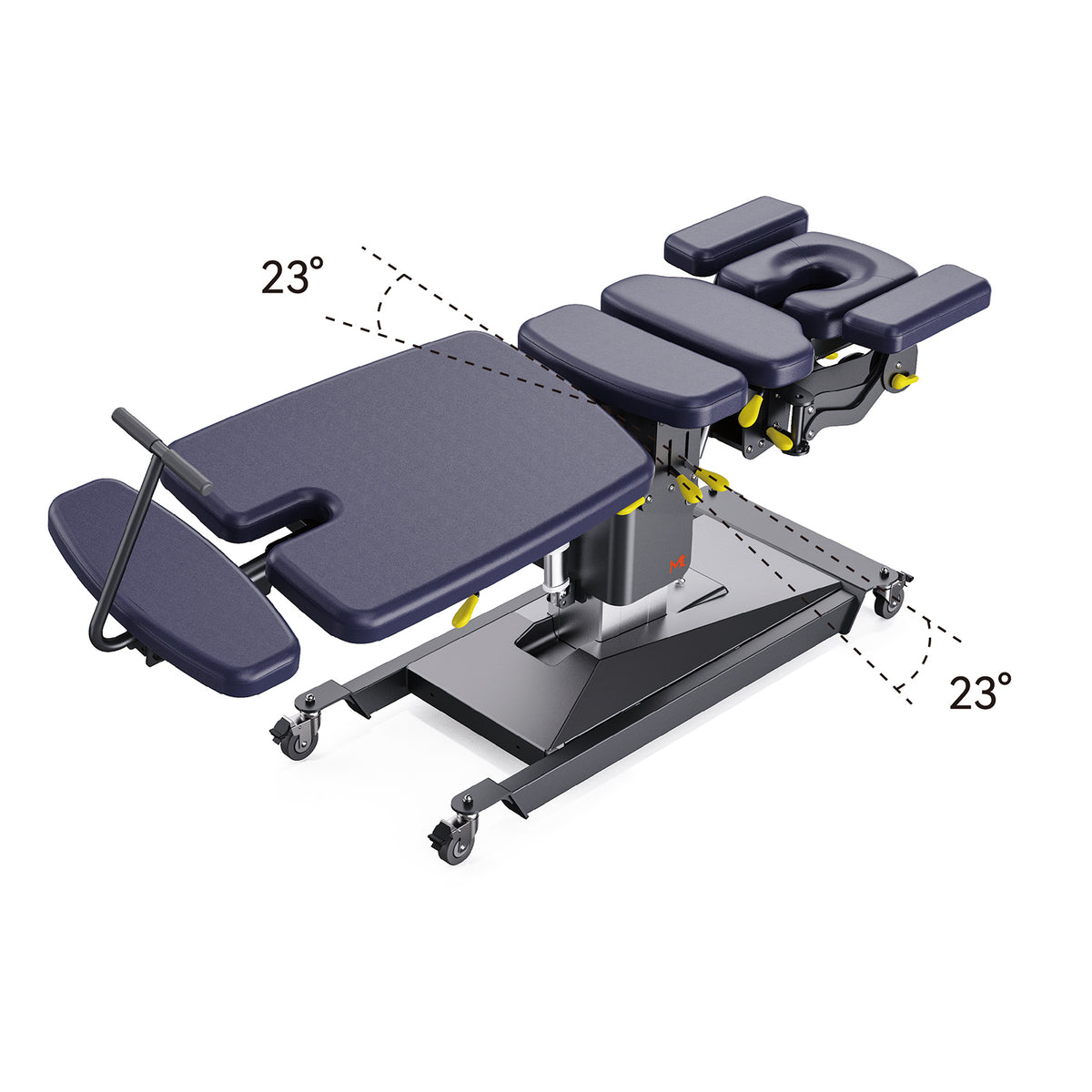 MT Chiropractic Prime-400 Chiropractic Table with adjustable height and tilt angles on a white background