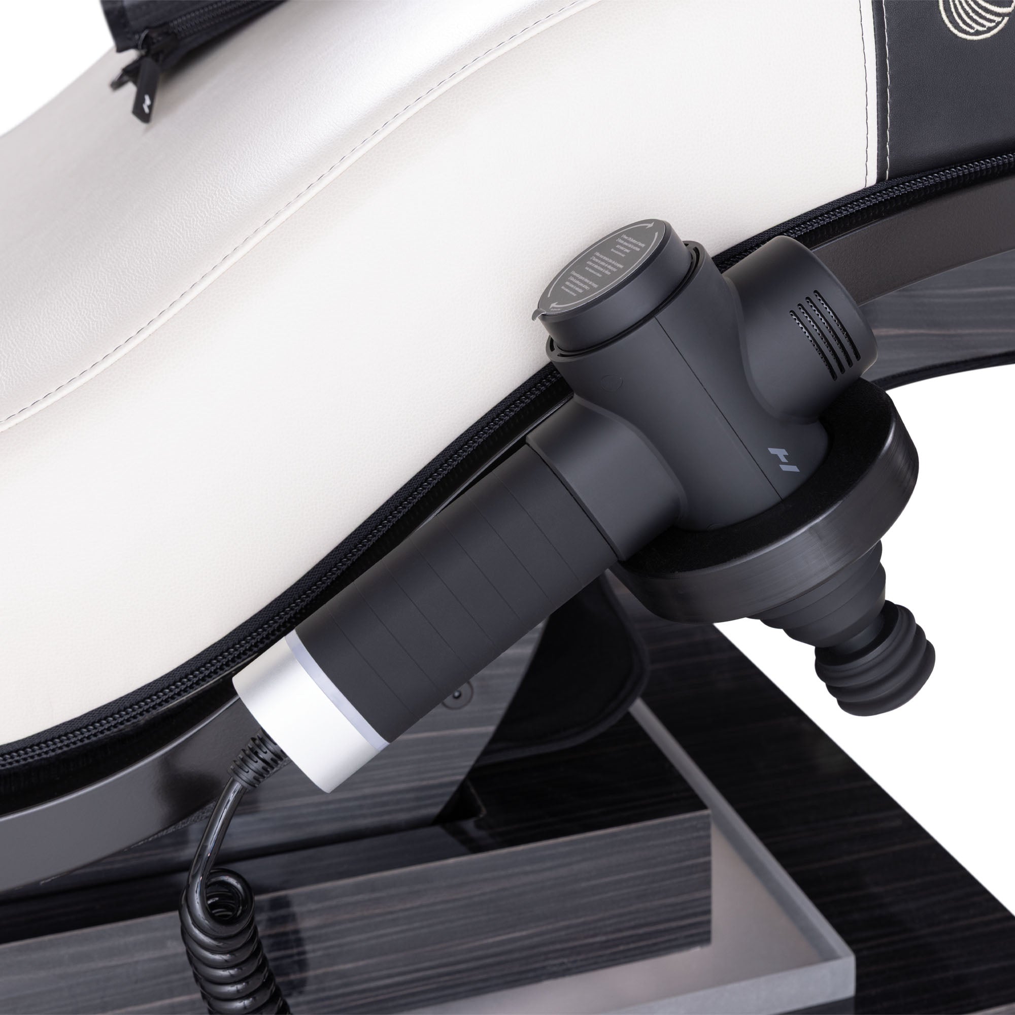 Close-up of a massage device on a white background