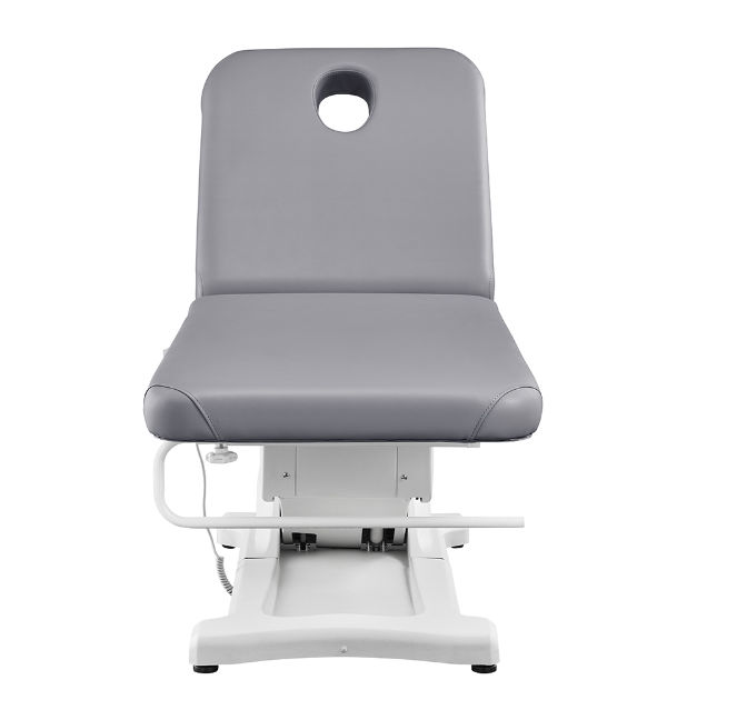 Serenity Electric Treatment Table DIR by DIR, gray with headrest and face hole for spa use.