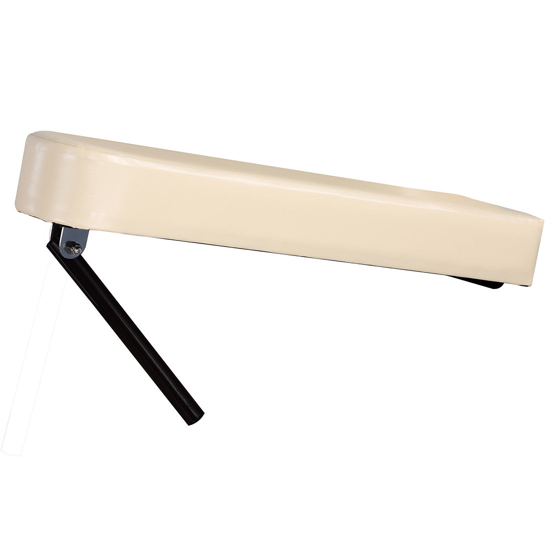 Master Massage SPAMASTER beige memory foam table with black metal leg, side view.