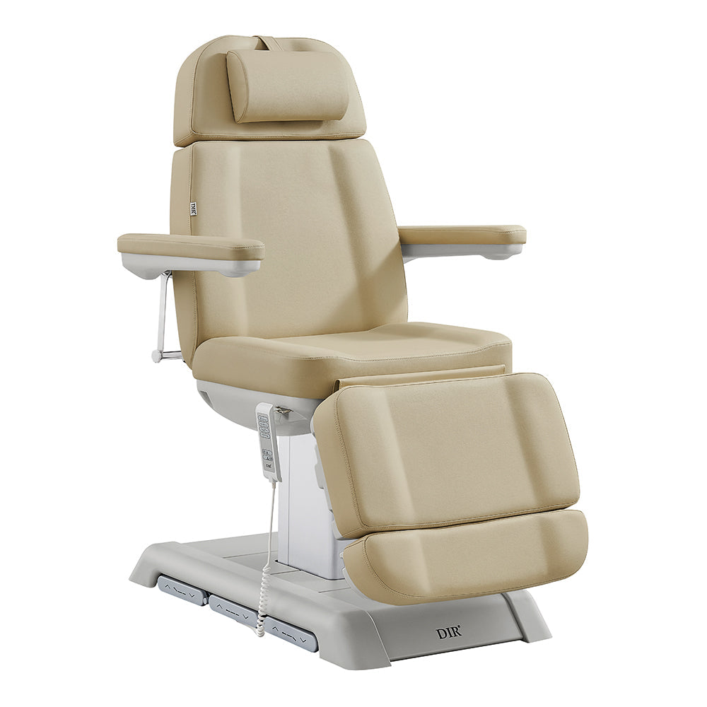 Beige Sydney Medical Chair – 4 Motors with Foot Remote & Hand Remote DIR on a white background